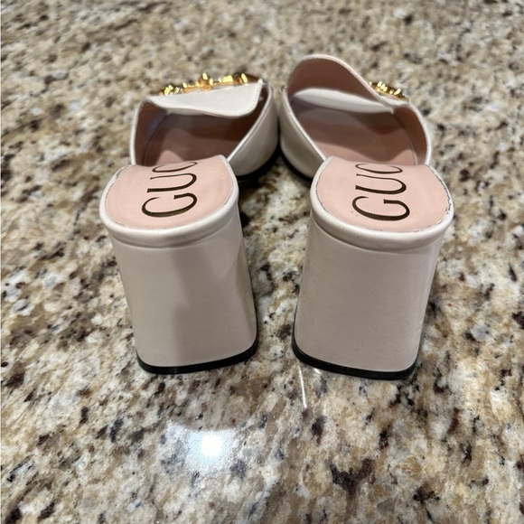 Gucci Horsebit Peep Toe Sandal Slide Block Heel Mules size 36 - Picture 5 of 16